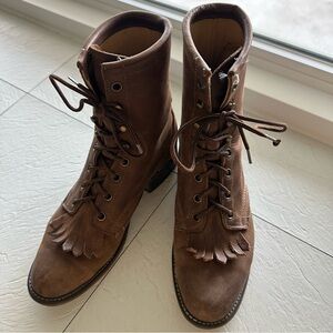 Laredo Leather Lace Up Kiltie Boots size 7